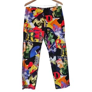 Sando Ferrone Roma Pop Art Deco Editorial Grafitti Designer Pants, Size 48